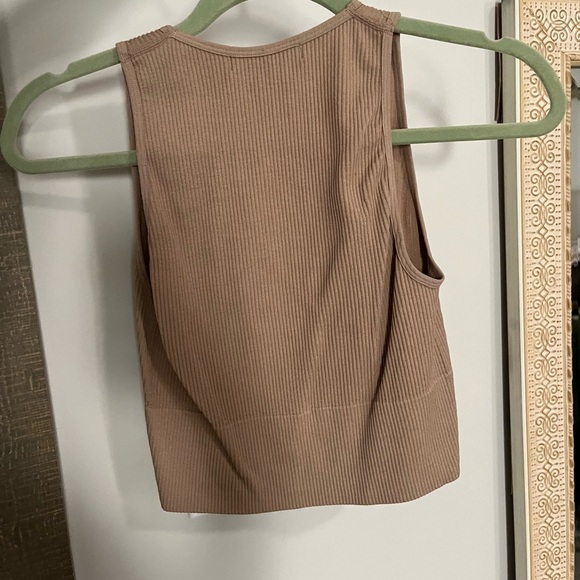 Tan Ribbed Women's Top - Picture 2 of 2